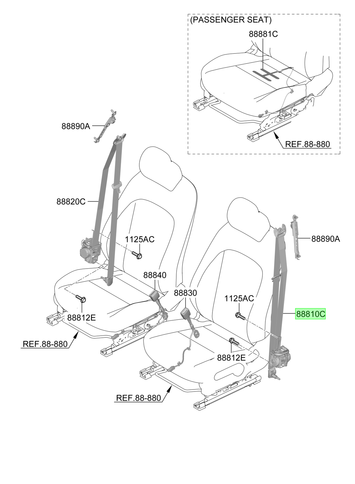 Cinturón Del. Izq. Lh Original Para Hyundai Kona 2023-2025