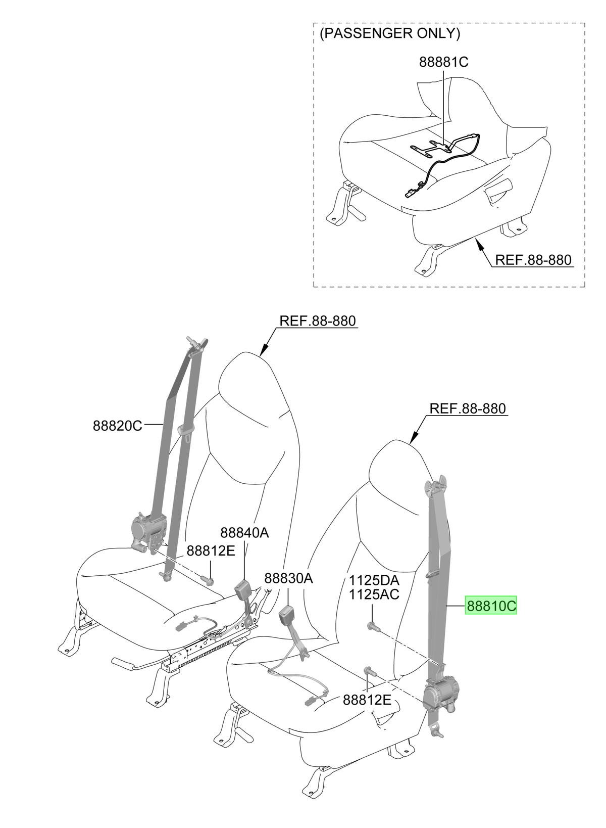 Cinturon I Del. Orig. Para Hyundai Atos Desde 2020