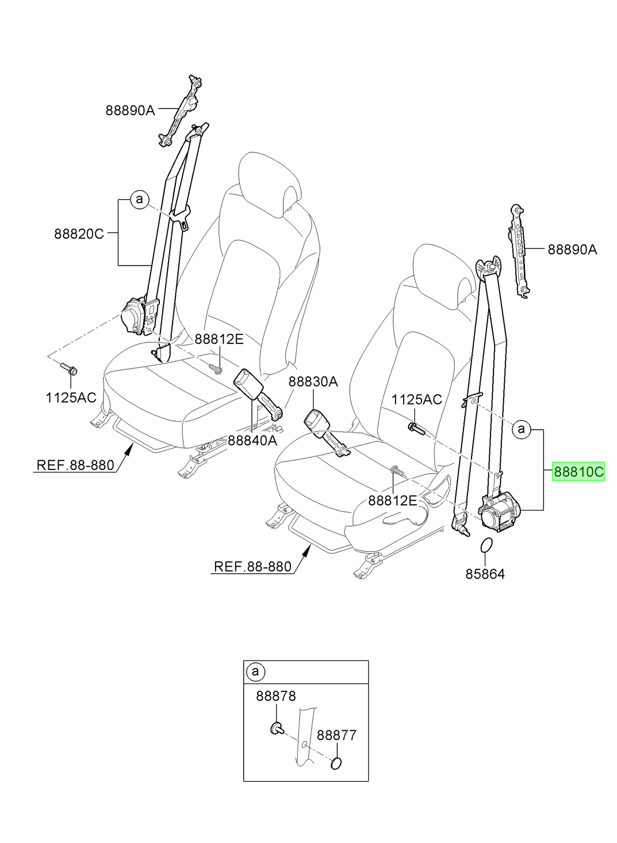Cinturón De Seguridad Orig. Para Hyundai Santa Fe Desde 2018