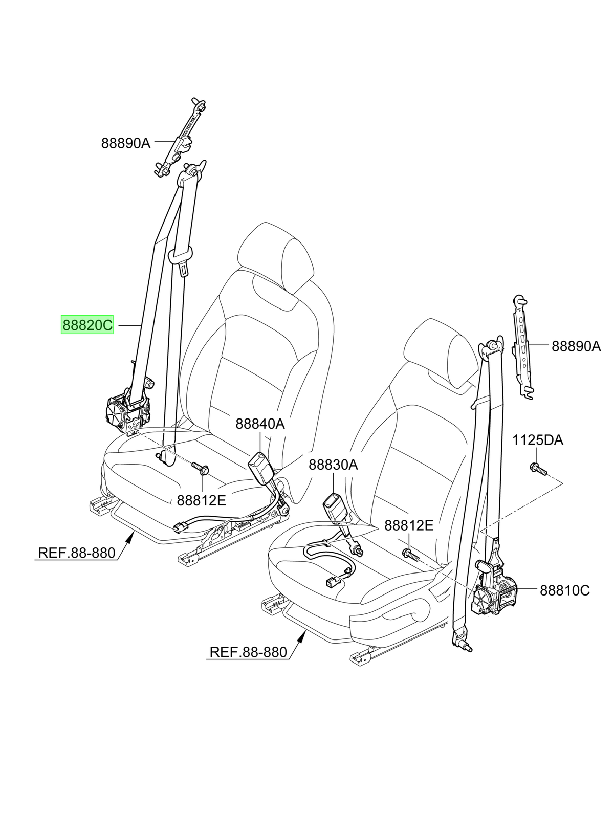 Cinturón Rh Original Para Hyundai Accent 2017-2024
