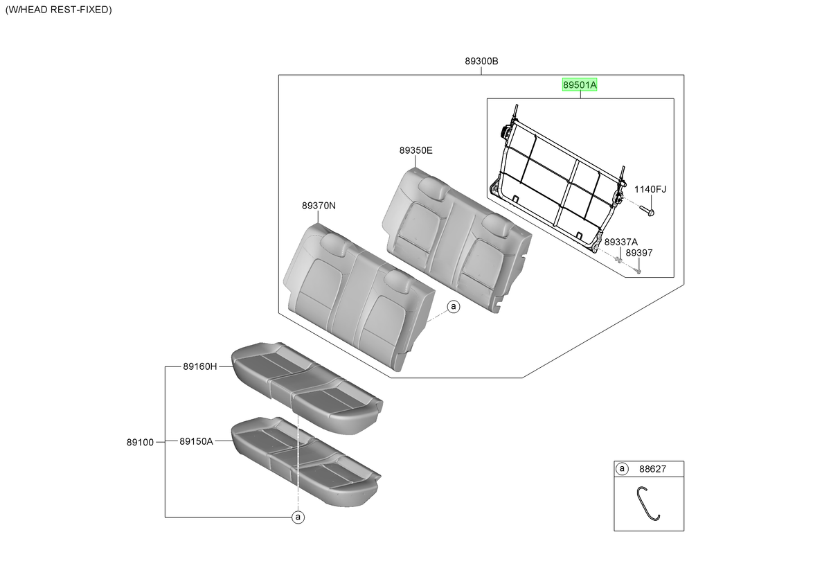 Respaldo Asiento Tras. Original Para Hyundai I20 2020-2025