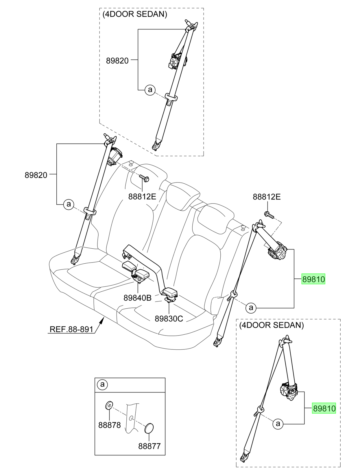 Cinturon Seguridad T Orig. Para Hyundai Grand I10 Desde 2014