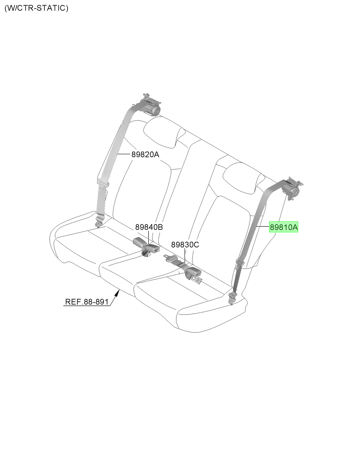 Cinturón Tras. Izq. Lh Original Para Hyundai I20 2020-2025