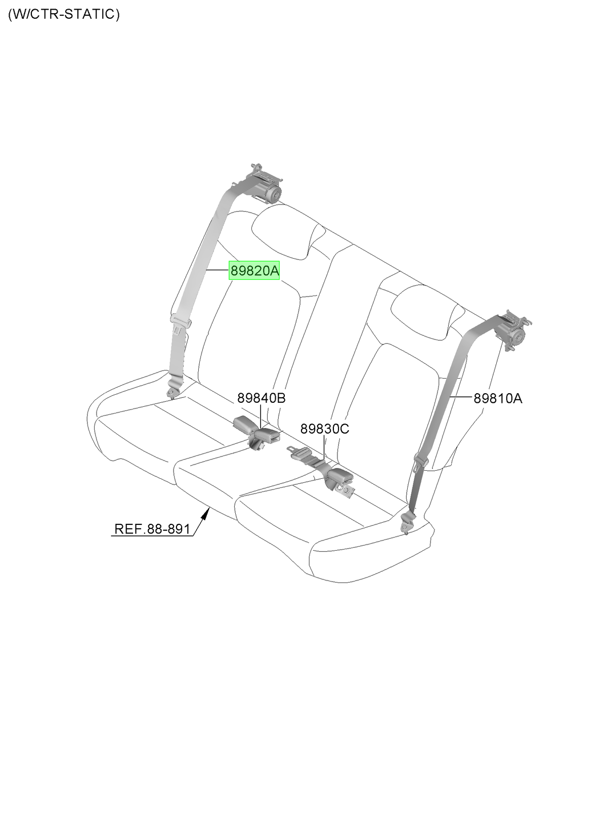 Cinturón Tras. Der. Rh Original Para Hyundai I20 2020-2025