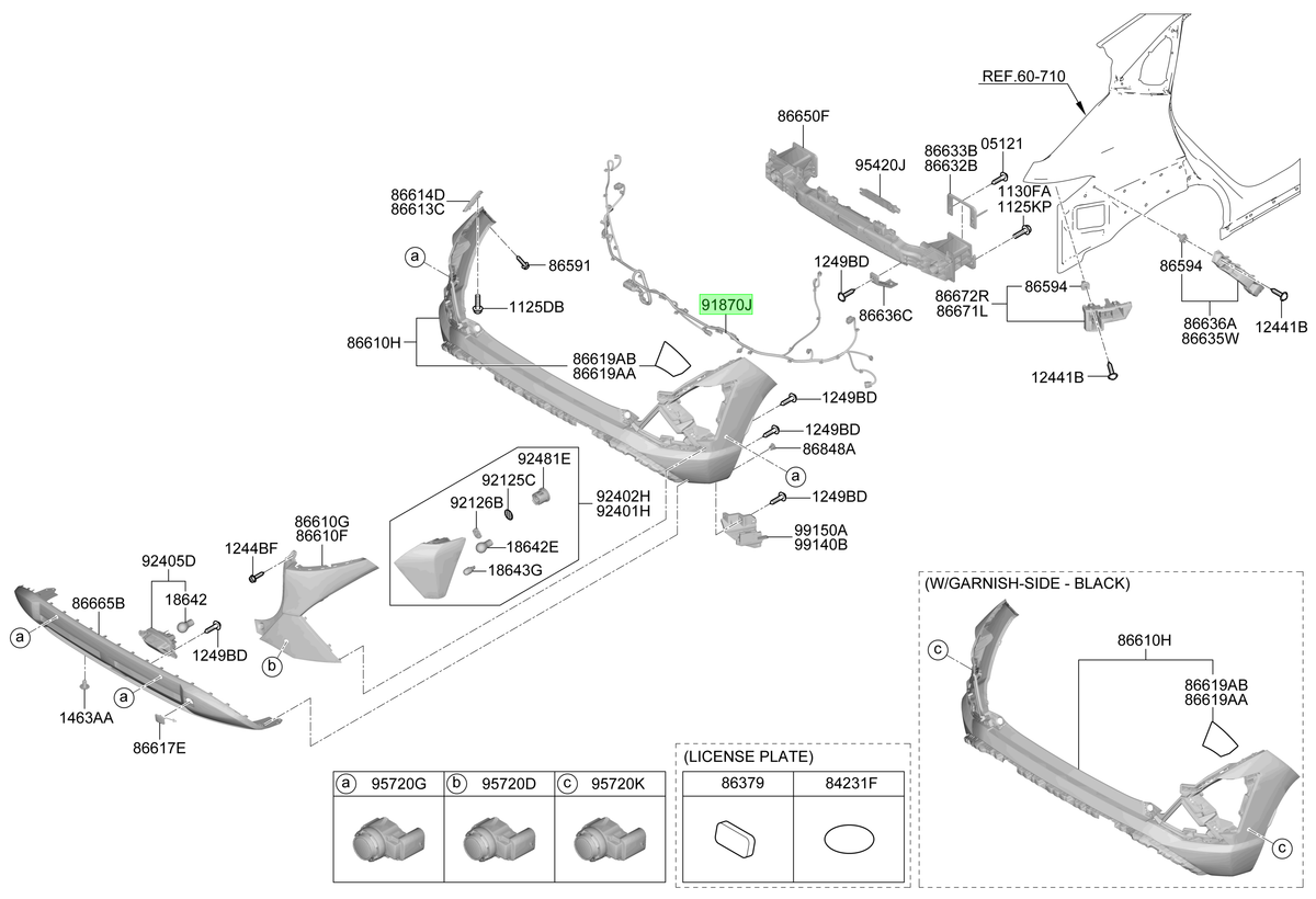 Ramal Sensores Ret. Original Para Hyundai Kona 2023-2025