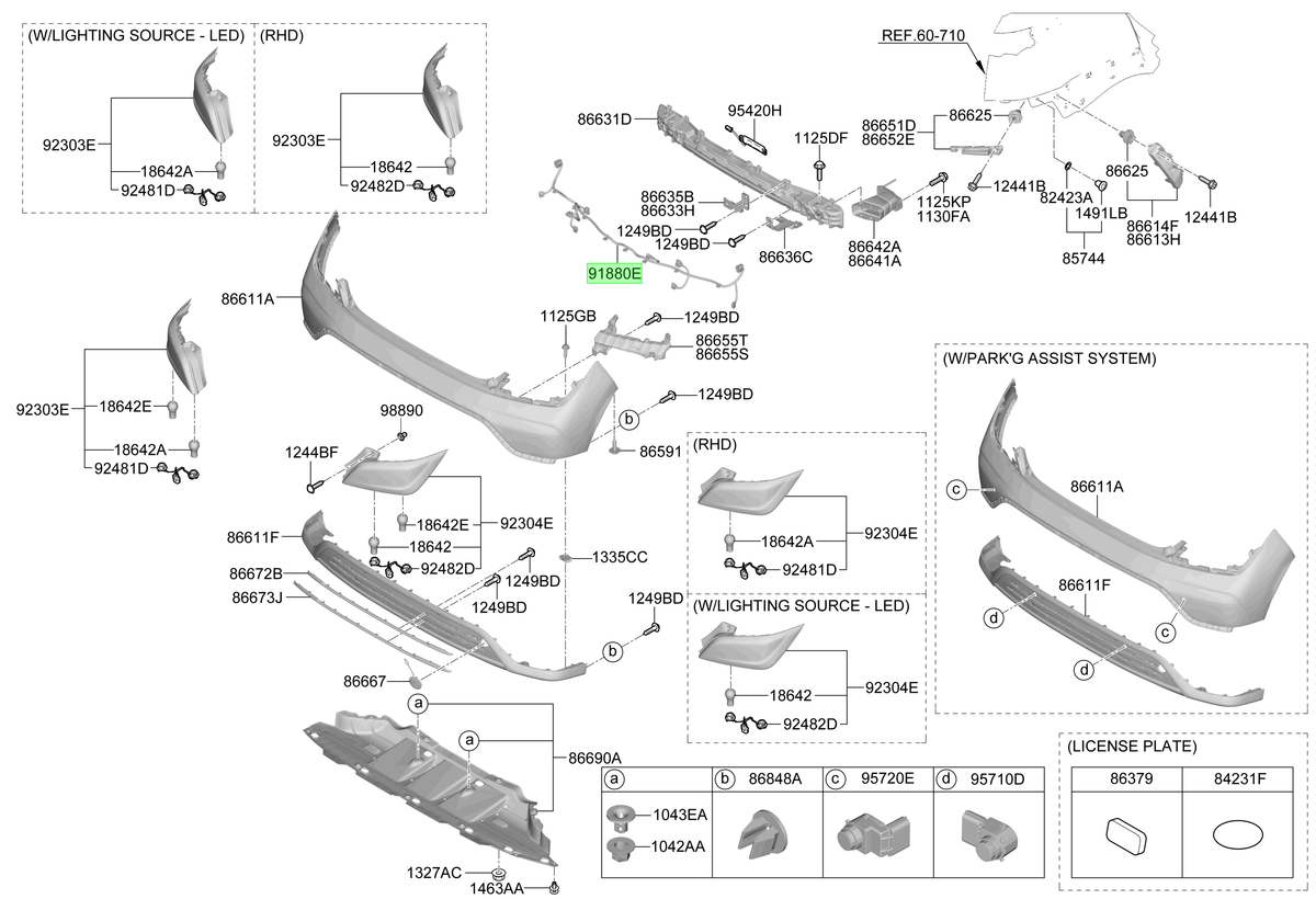Ramal Sensores Ret. Original Para Hyundai Kona 2020-2024