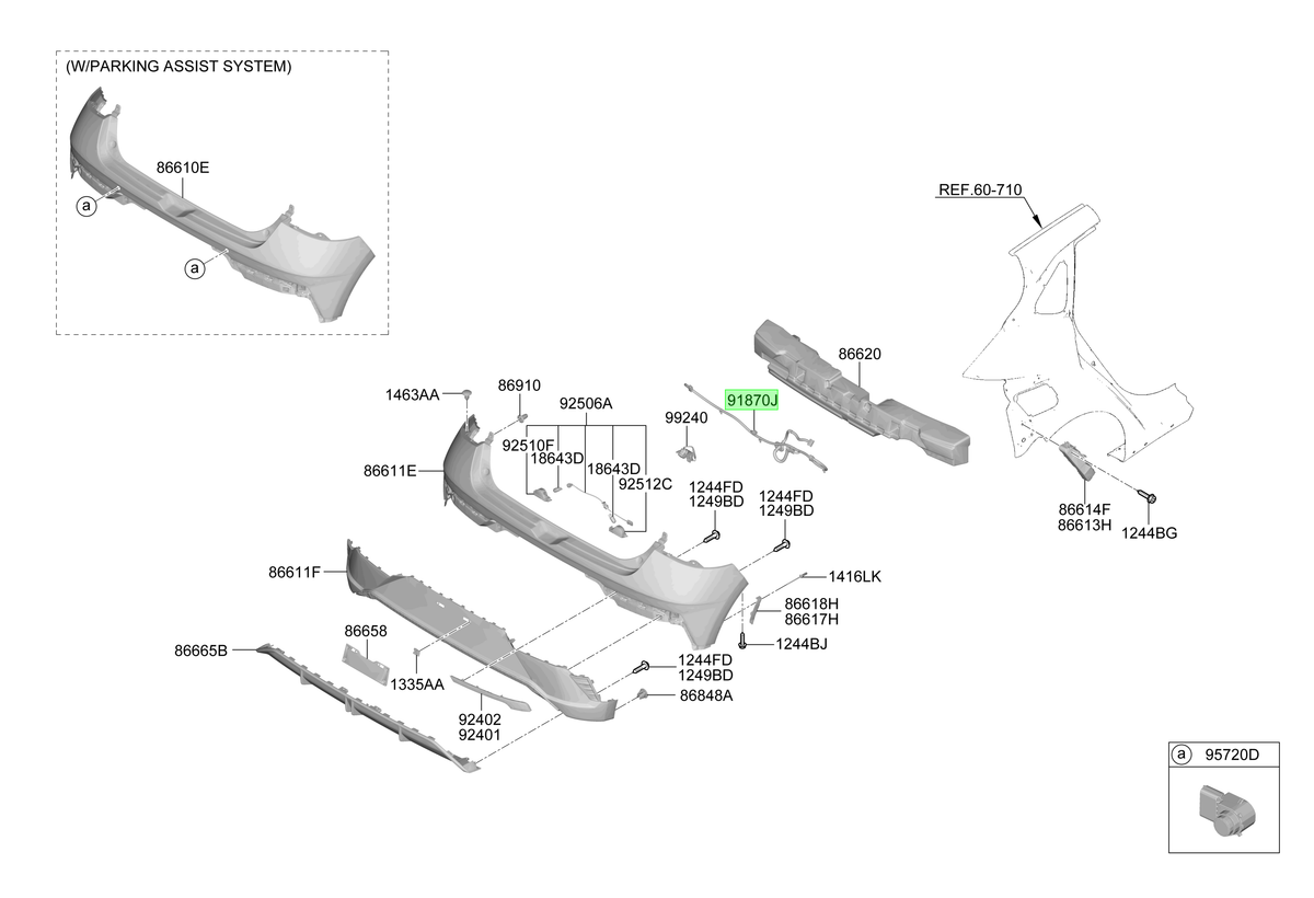 Parachoque Tras. Original Para Hyundai I20 2023-2025