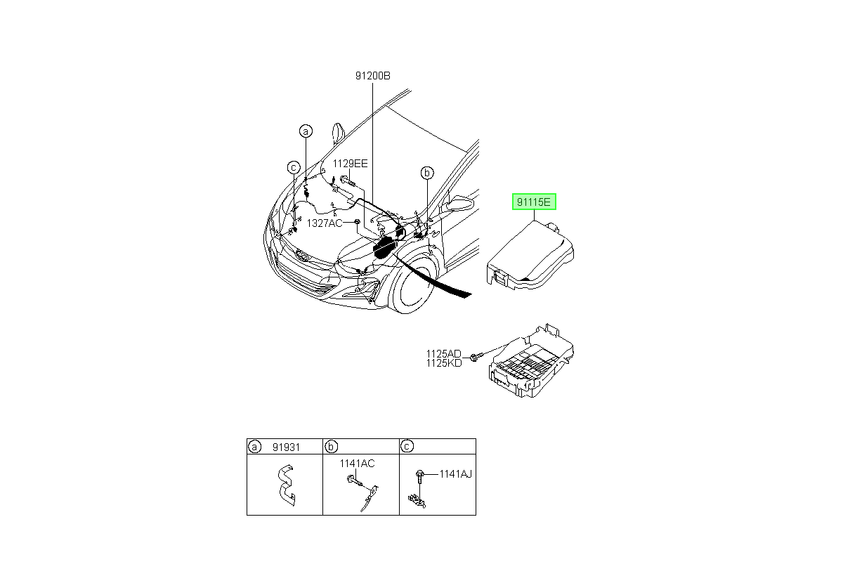 Caja Tapa De Fusible Orig. Para Hyundai Elantra 2011-2015
