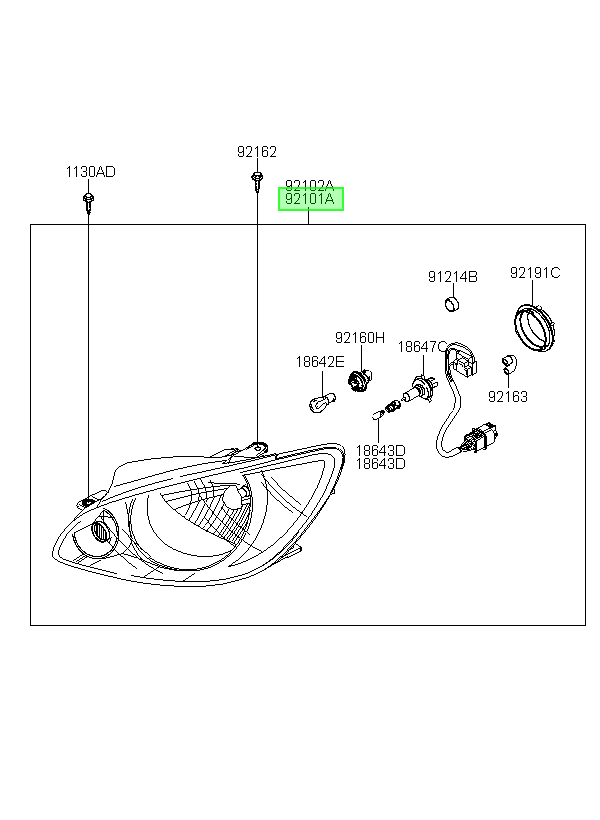 Optico Getz Lh Orig. Para Hyundai Getz 2003-20011