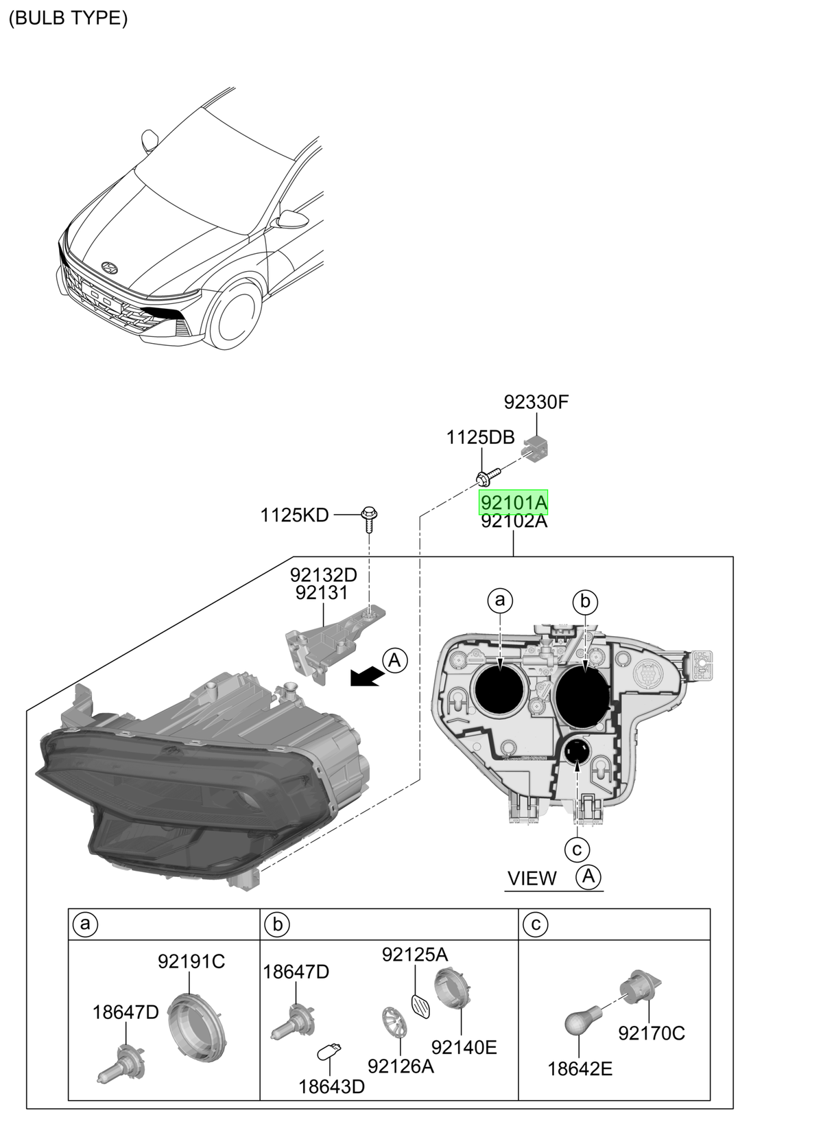 Óptico Del. Izq. Lh Original Para Hyundai Accent 2023-2025