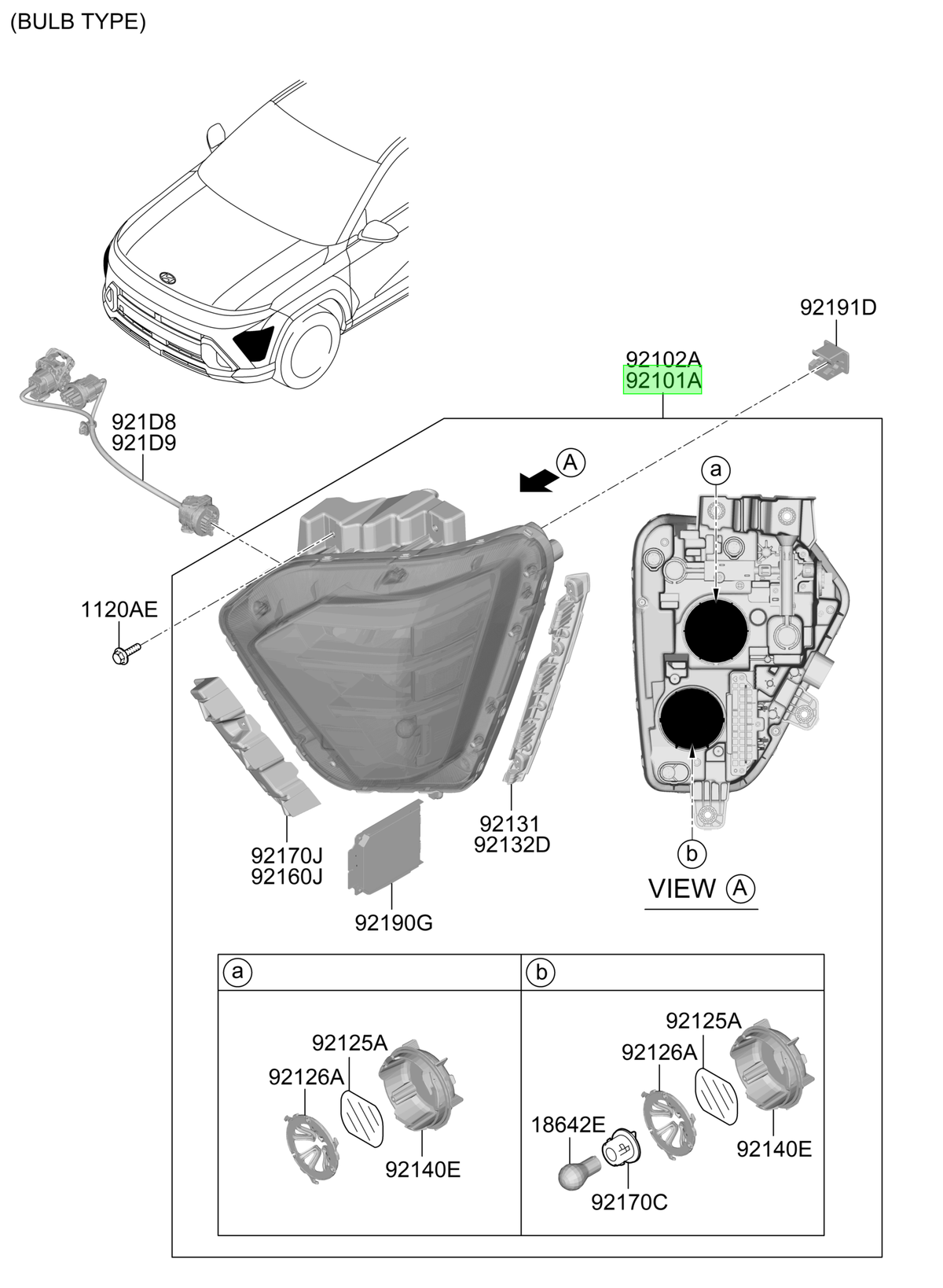Óptico Del. Izq. Original Para Hyundai Kona 2023-2025