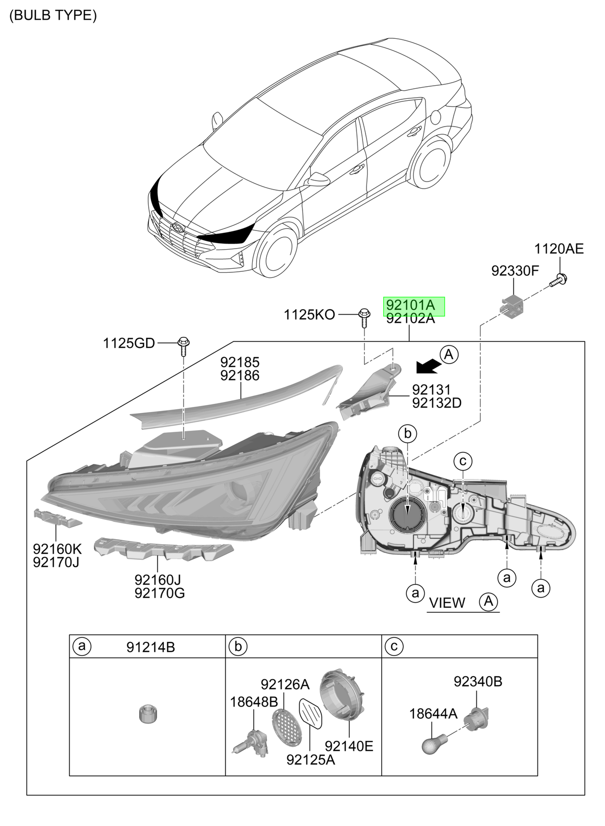 Óptico Del. Izq. Original Para Hyundai Elantra 2018-2020