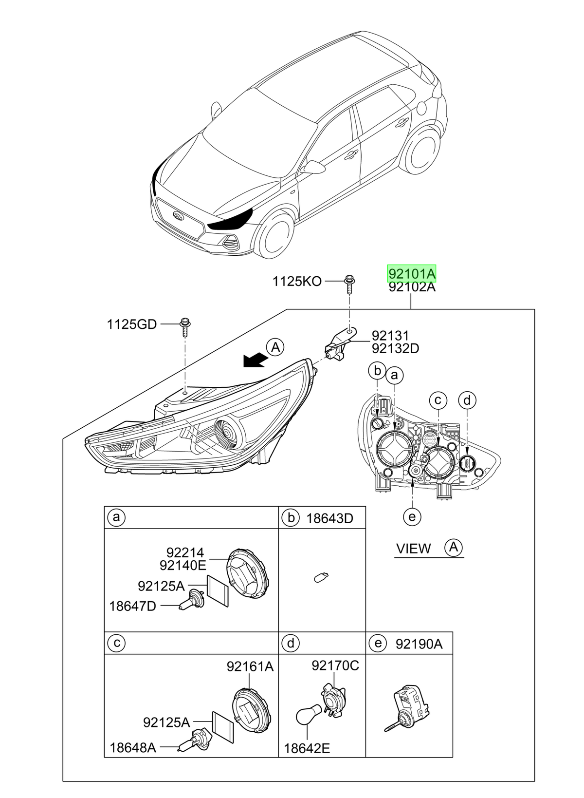 Optico Del. Del. Lh Orig. Para Hyundai I30 Desde 2017