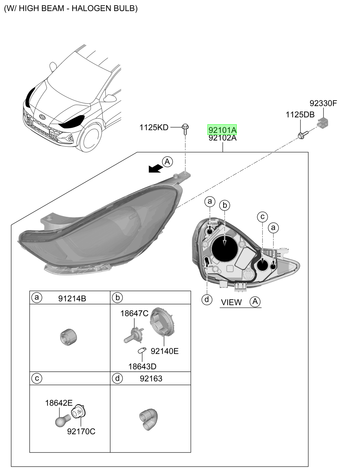 Óptico Lh Original Para Hyundai I10 2019-2025