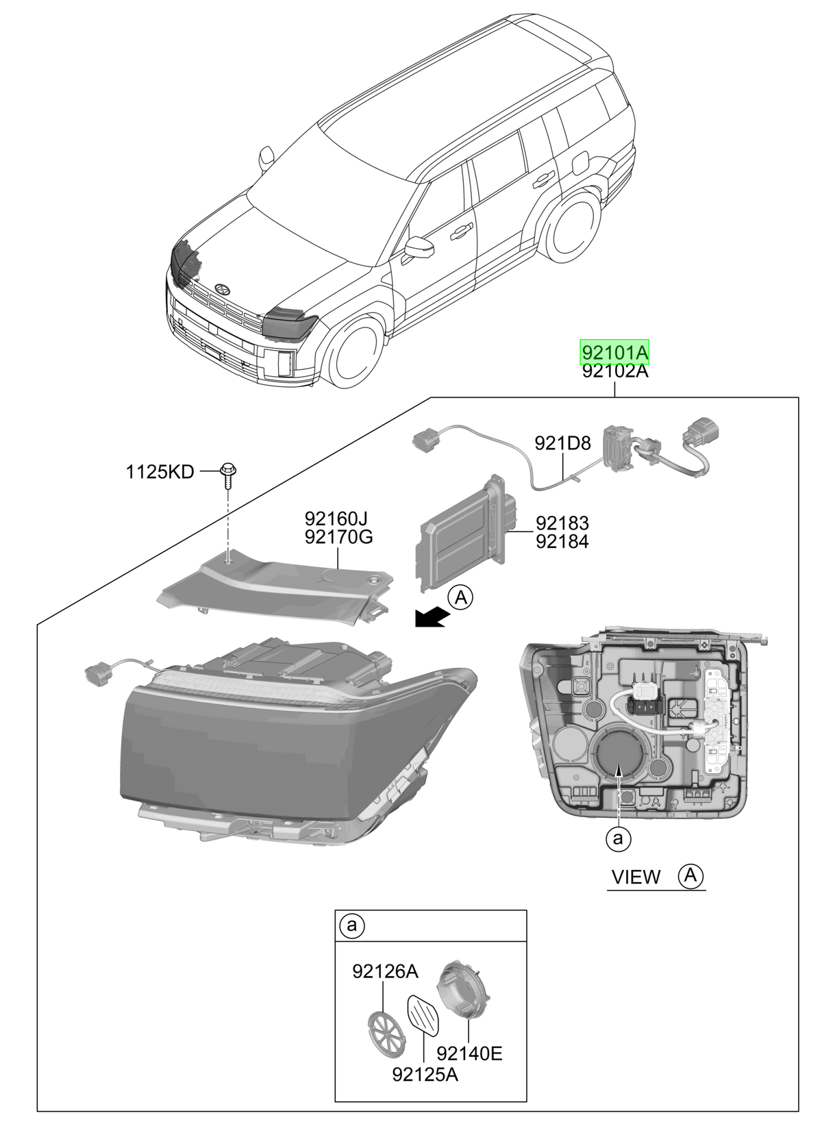 Óptico Del. Izq. Original Para Hyundai Santa Fe 2023-2025