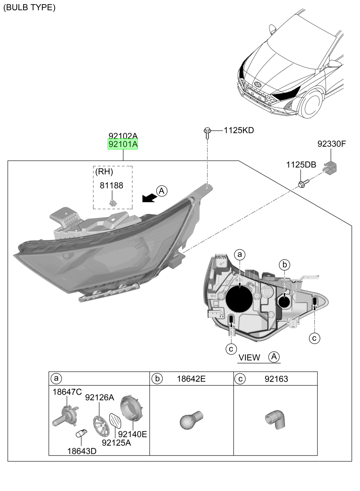Óptico Del. Izq. Original Para Hyundai I20 2023-2025