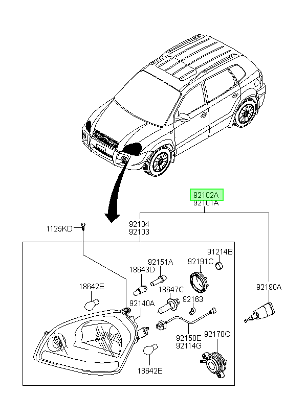 Óptico Original Para Hyundai Tucson 2003-2015