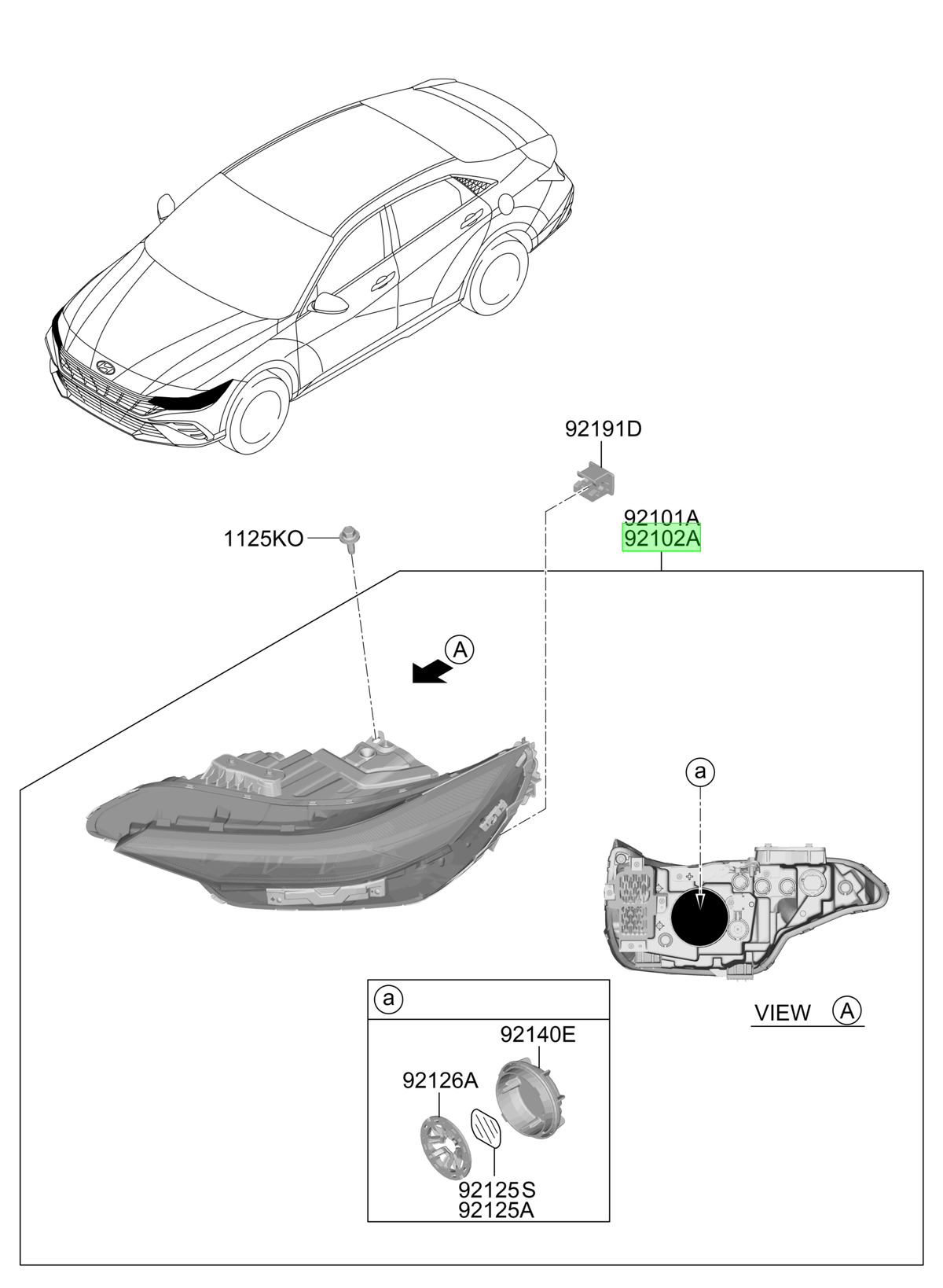 Óptico Del. Der. Original Para Hyundai Elantra 2023-2025