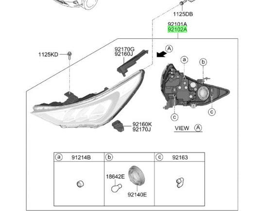 Optico Derecho Para Hyundai Accent desde 2021Original