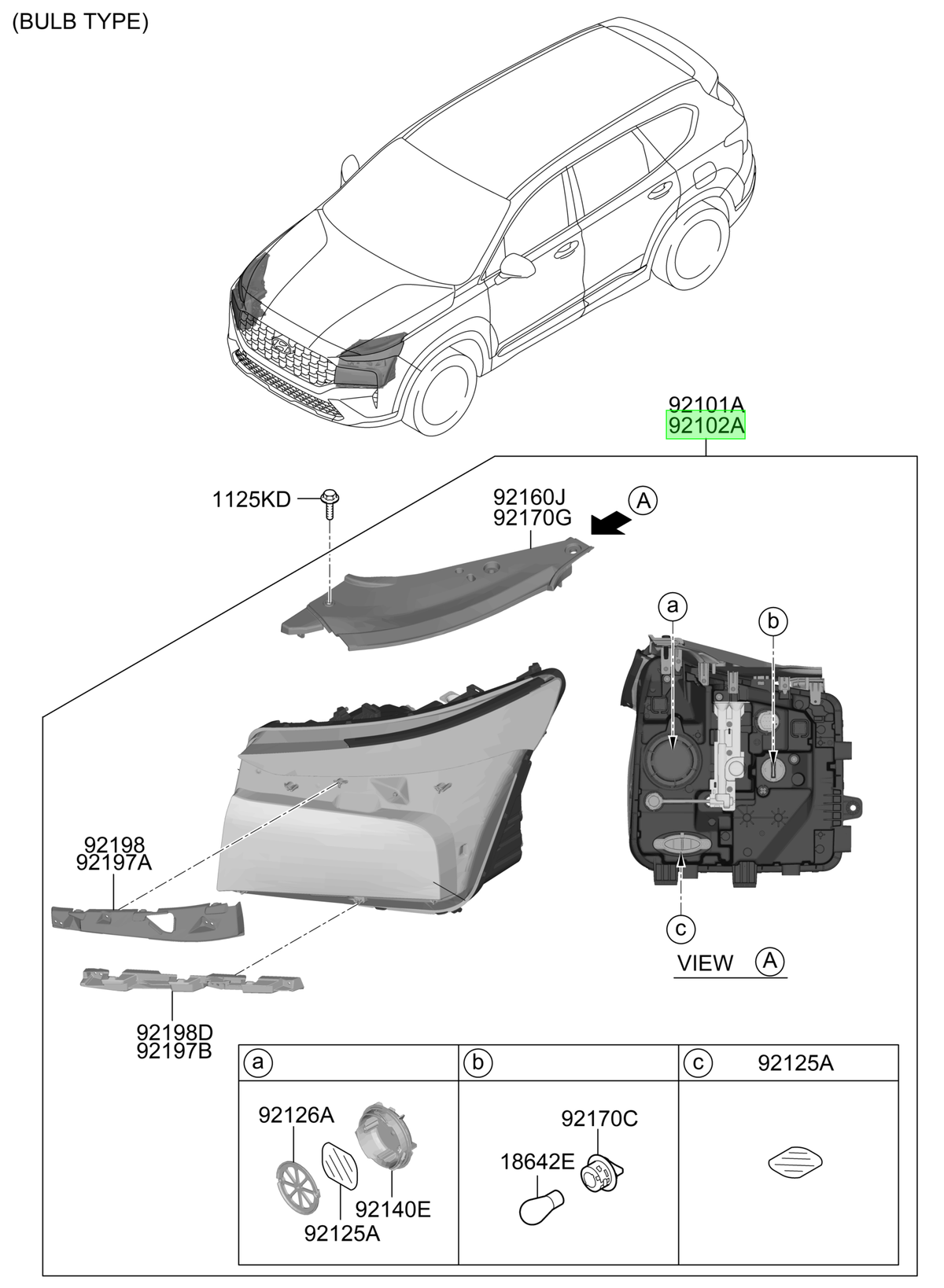 Óptico Rh Original Para Hyundai Santa Fe 2020-2024
