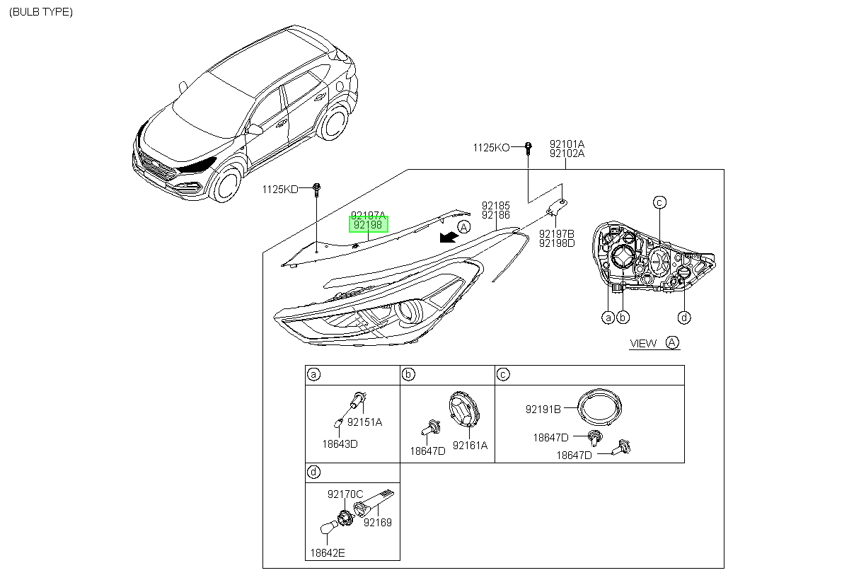 Foco Original Para Hyundai Tucson 2015-2020