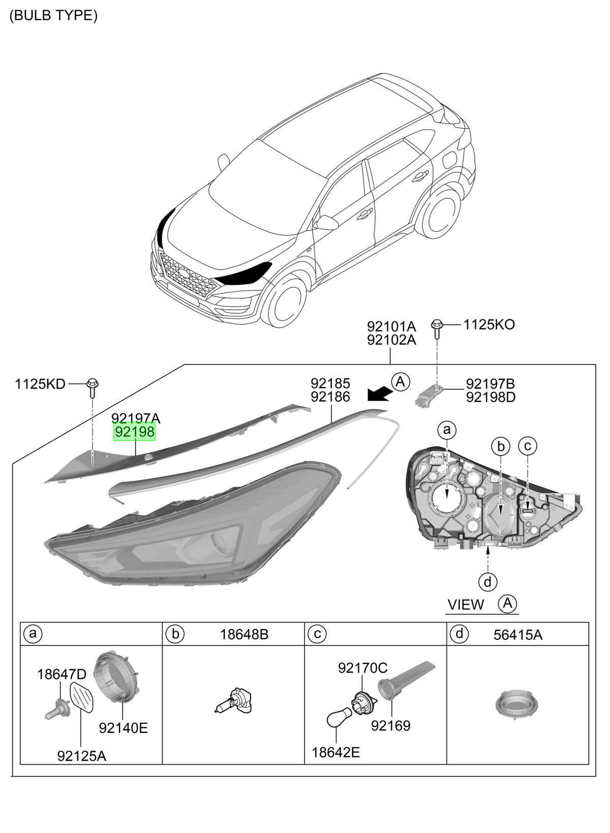 Foco Rh Original Para Hyundai Tucson 2018-2025