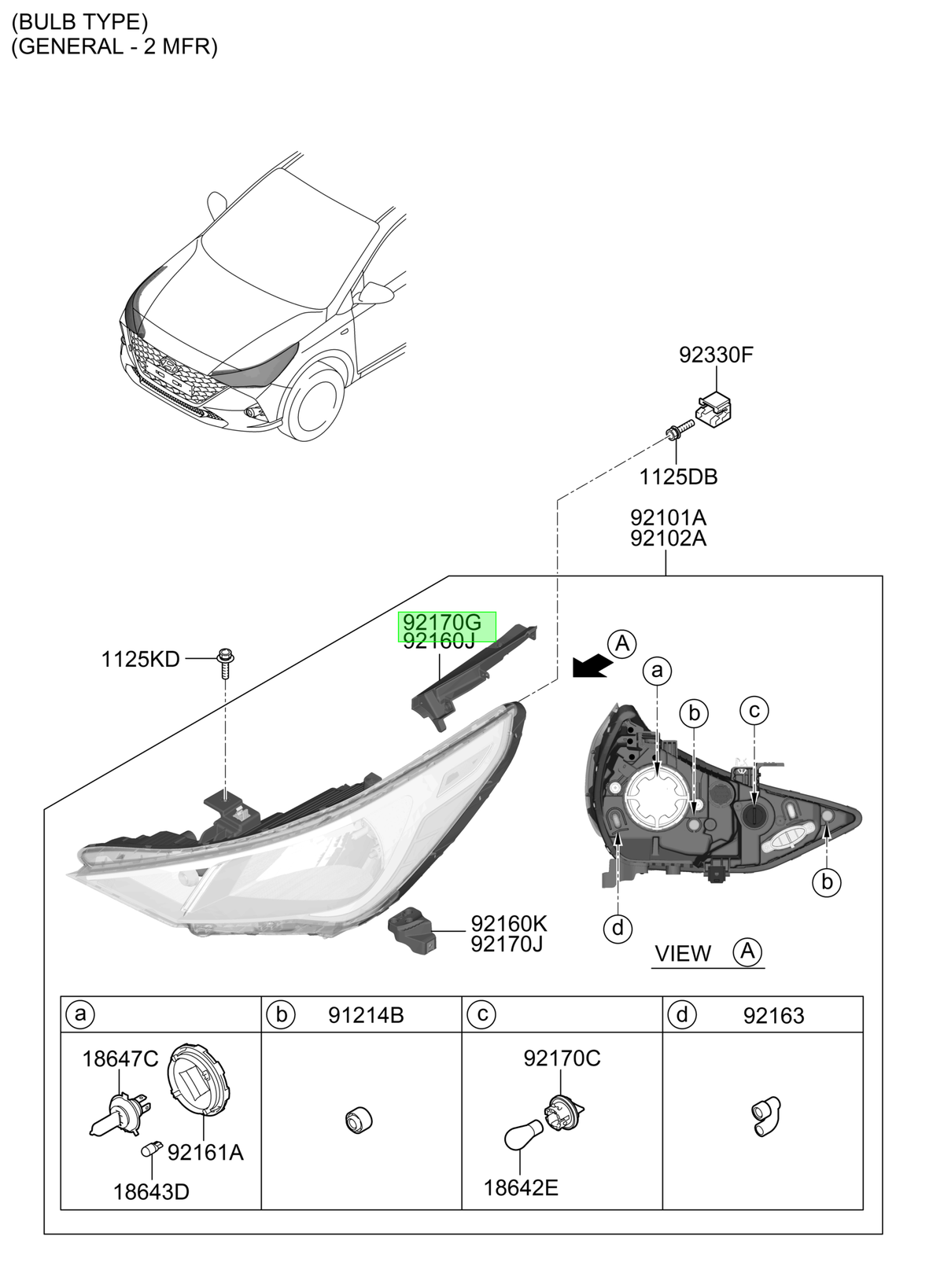 Óptico Lh Original Para Hyundai Accent 2020-2024