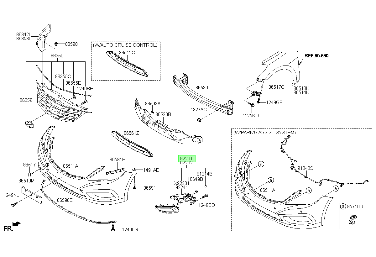 Neblinero Del. Del. Lh Orig. Para Hyundai Azera 2012-2015
