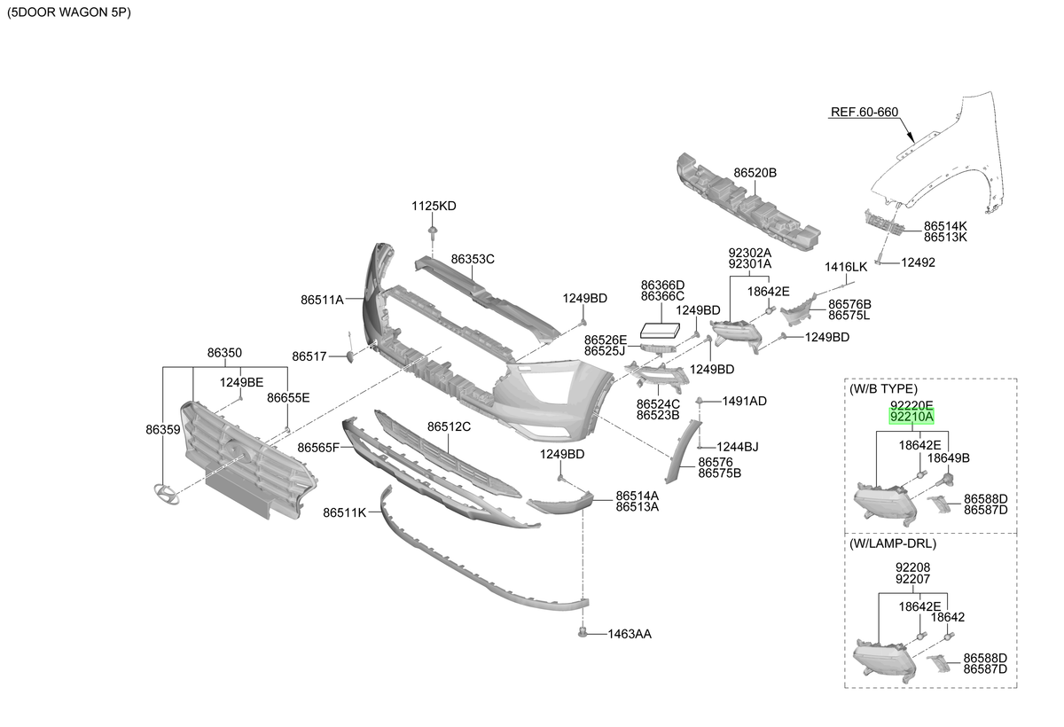 Neblinero Del. Izq. Lh Original Para Hyundai Creta 2020-2025
