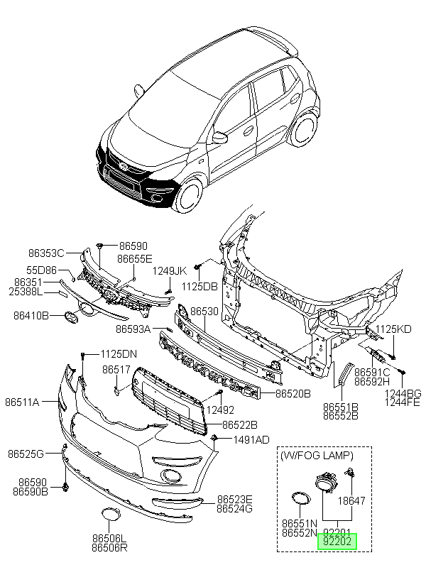 Neblinero Der. I10 Rh Orig. Para Hyundai 2010-2015