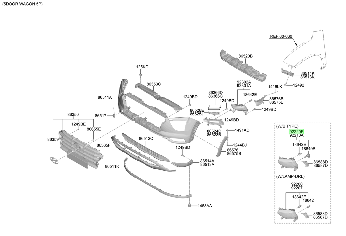 Neblinero Original Para Hyundai Creta 2020-2025
