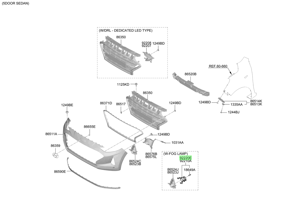 Neblinero Original Para Hyundai I10 2019-2024
