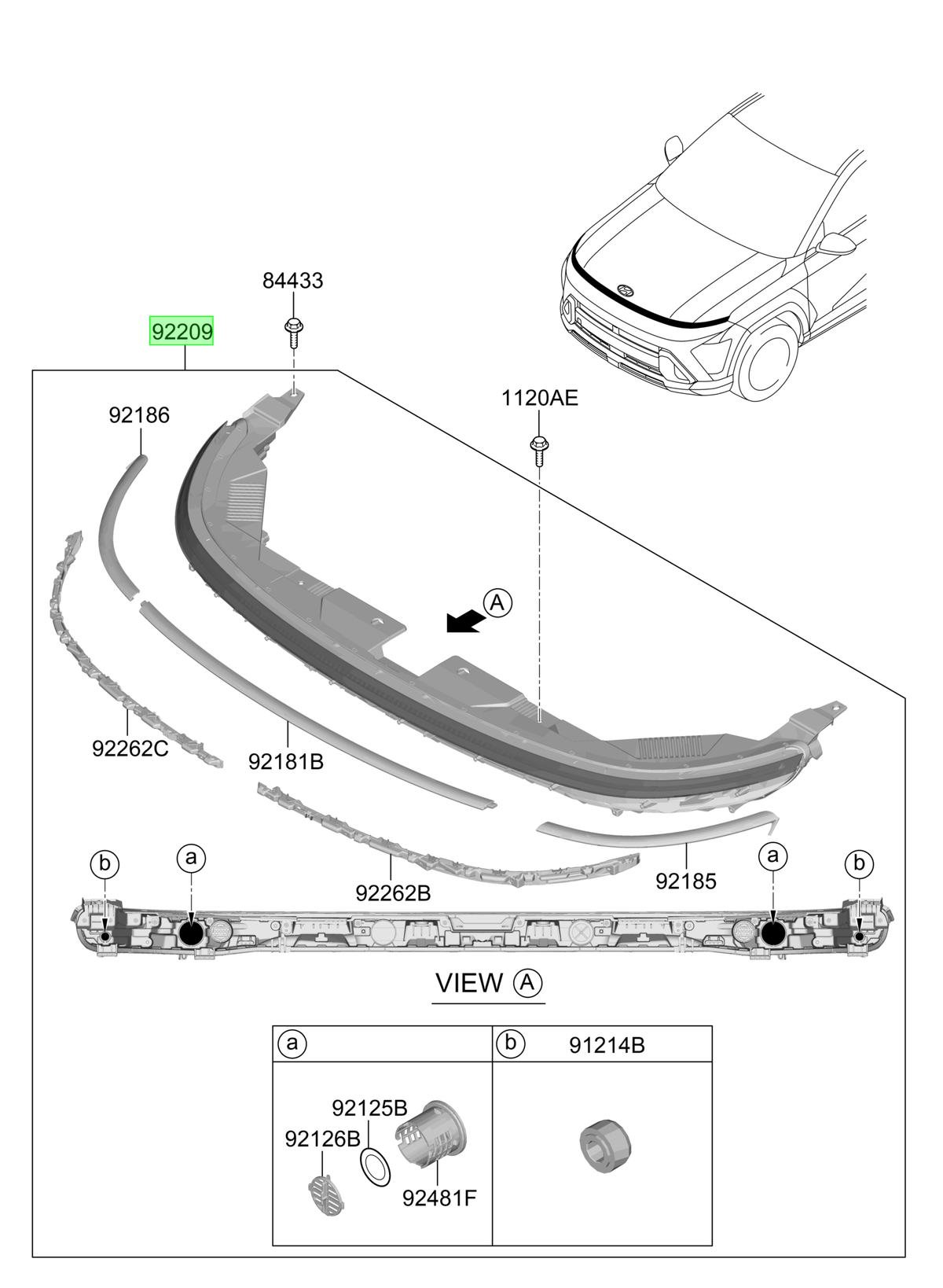 Luz Día Led Cent. Del. Original Para Hyundai Kona 2023-2025