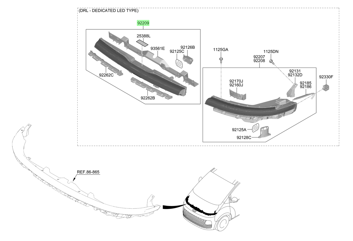 Luz Día Original Para Hyundai Staria 2021-2025