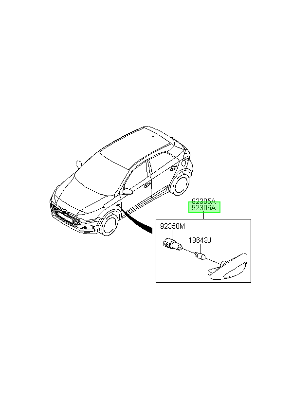 Señalizador De Tapab Orig. Para Hyundai I20 Desde 2017