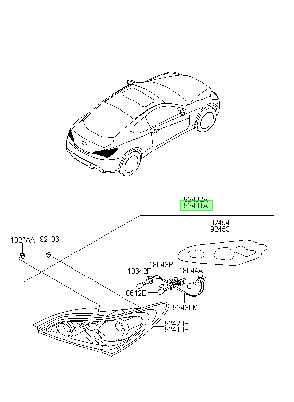 Foco Tra /dk Lh Orig. Para Hyundai Genesis Coupe 2008-2011