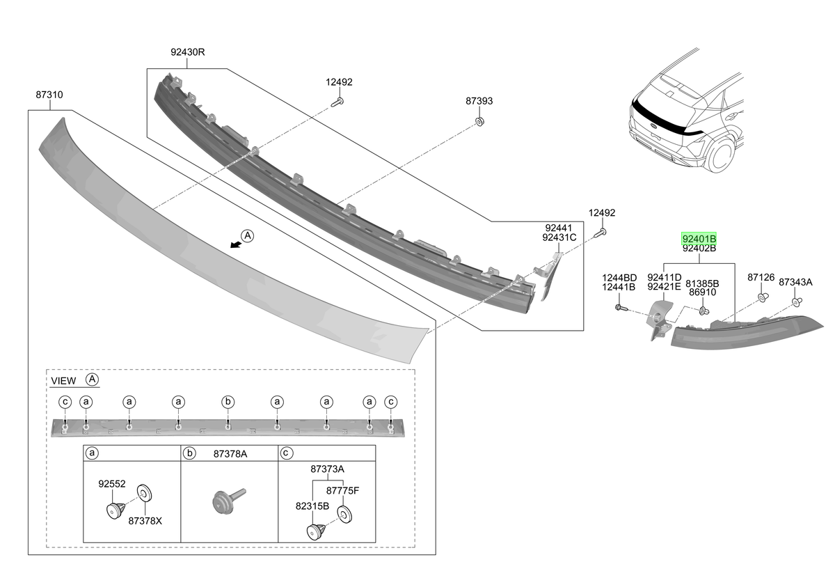 Foco Tras. Izq. Original Para Hyundai Kona 2023-2025