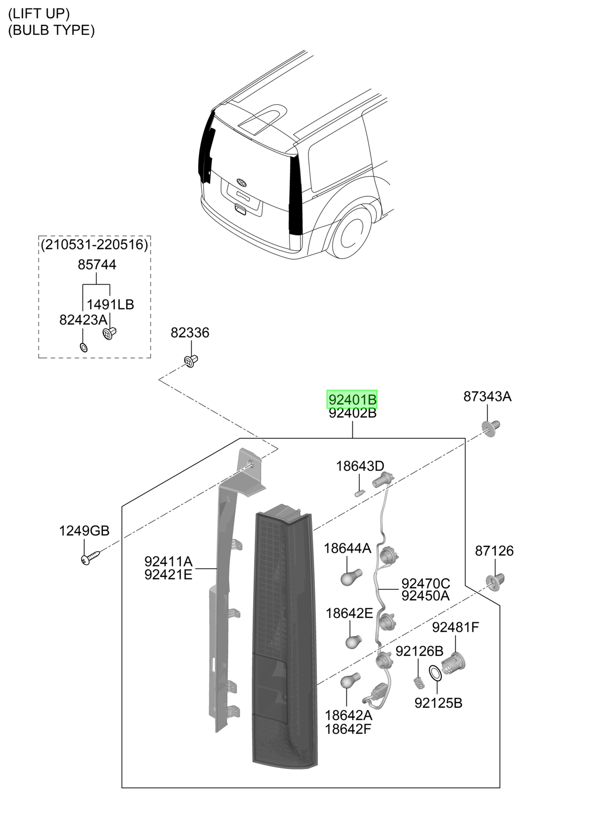 Faro Lh Original Para Hyundai Staria 2021-2025