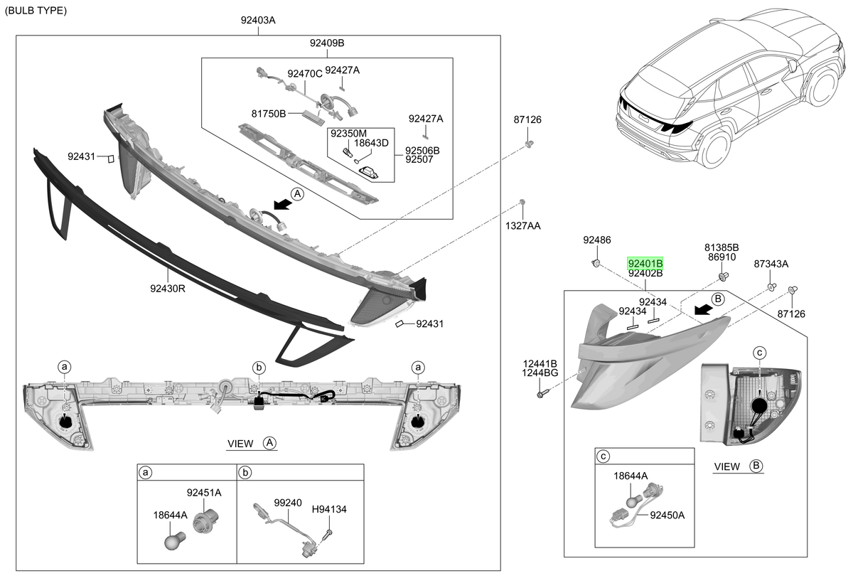 Foco Tras. Izq. Original Para Hyundai Tucson 2020-2025