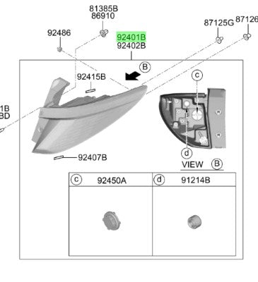FAROL  TRASERO LH PARA HYUNDAI TUCSON DESDE 2021 ORIGINAL