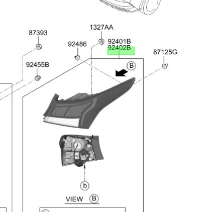 FAROL TRASERO EXTERIOR RH PARA HYUNDAI ACCENT 1,4 DESDE 2021 ALTERNATIVO CHINA