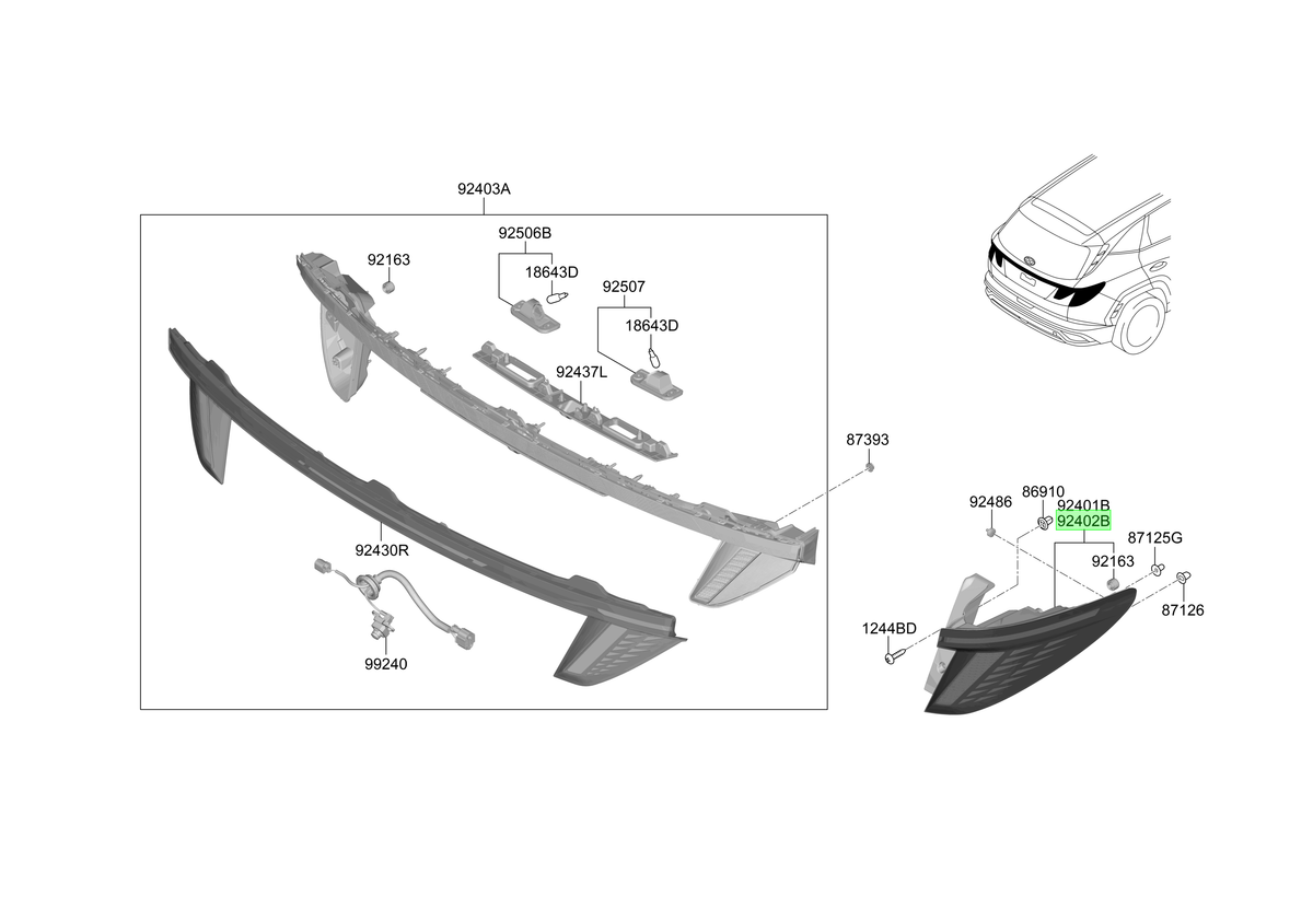 Foco Tras. Der. Rh Original Para Hyundai Tucson 2024-2025