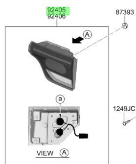 Foco Trasero Interior Izquierdo Para Kia Sonet desde 2021 Original