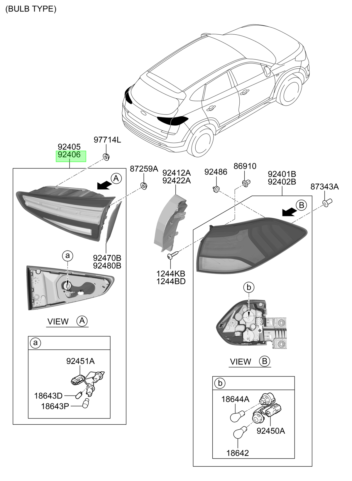 Foco Original Para Hyundai Tucson 2018-2025