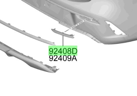 Mica Izquierdo Parachoques Trasero Para Kia Rio 5 desde 2020Original