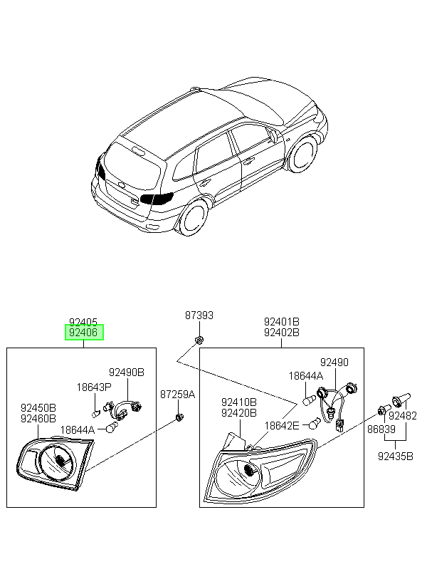 Foco Rh Original Para Hyundai Santa Fe 2006-2010