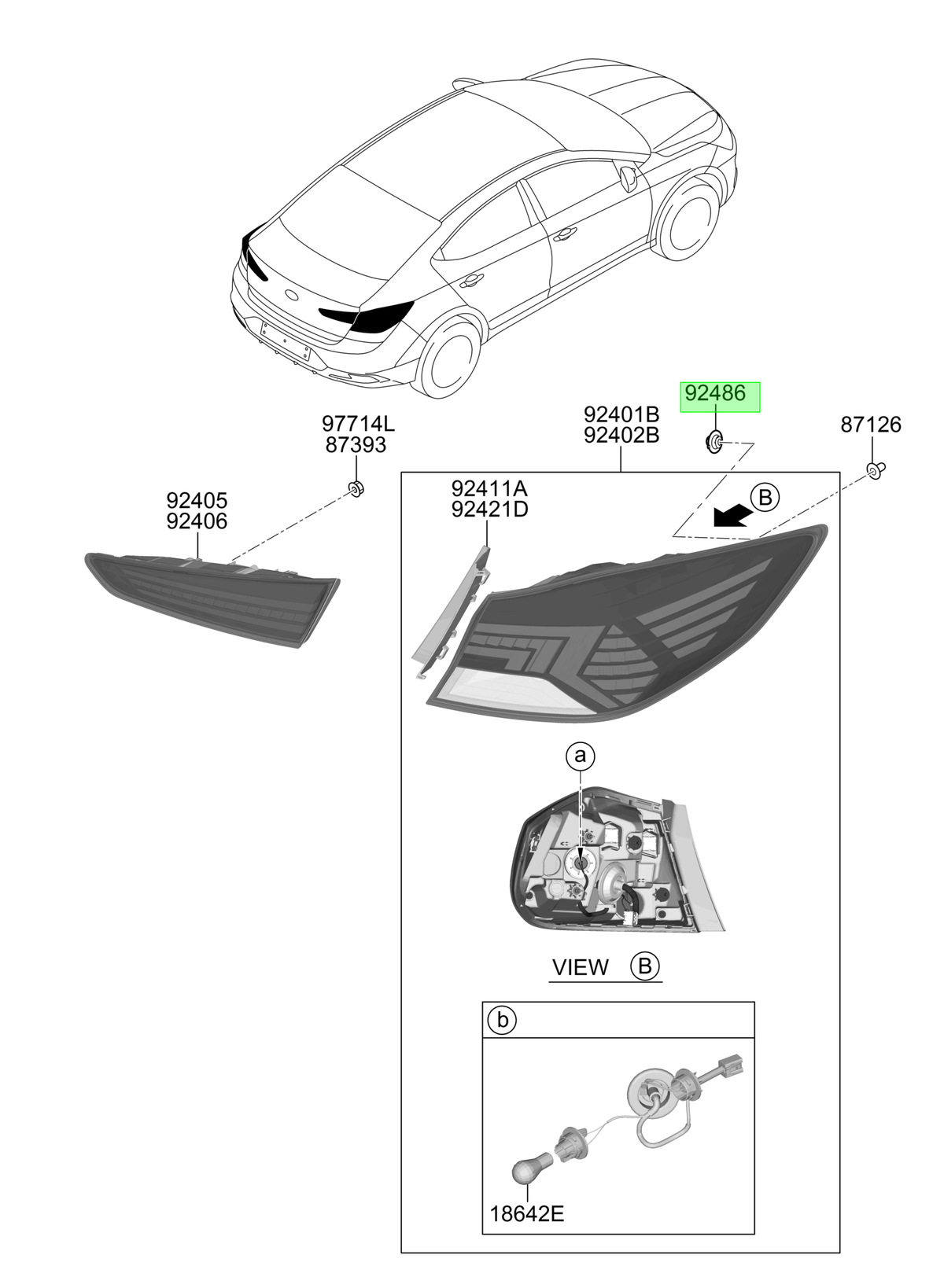 Foco Original Para Hyundai Elantra 2015-2025