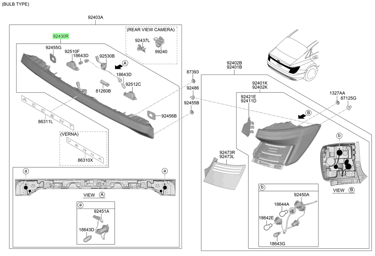 Foco Original Para Hyundai Accent 2023-2025