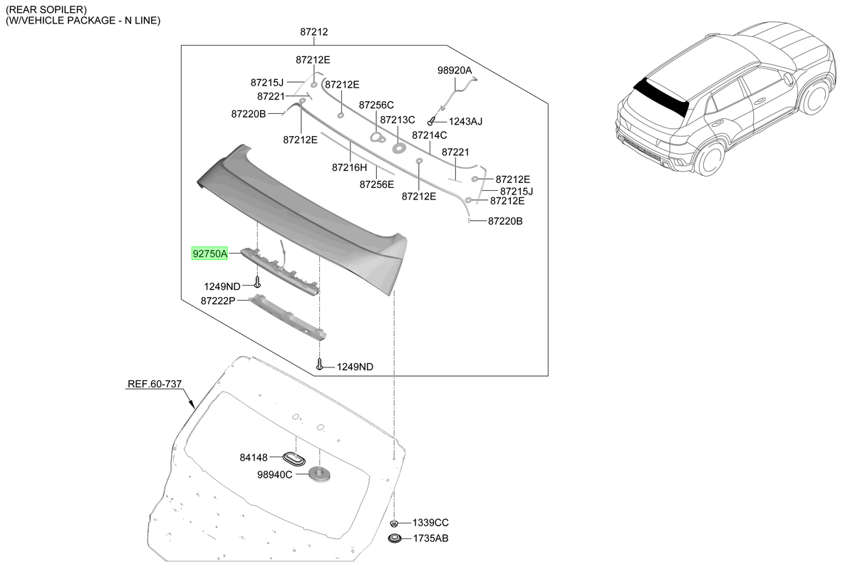 Tercera Luz Freno Original Para Hyundai Creta 2021-2025