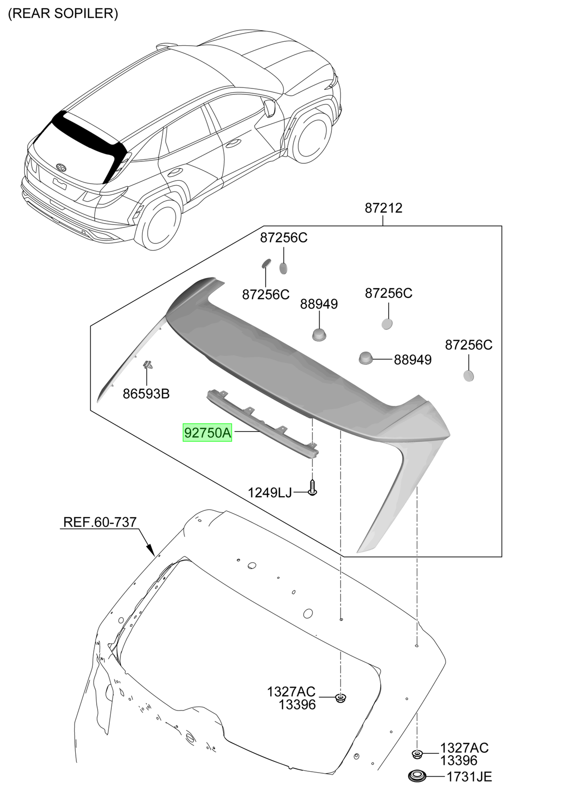 Tercera Luz Freno Original Para Hyundai Tucson 2024-2025